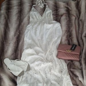 White maxi beach dress